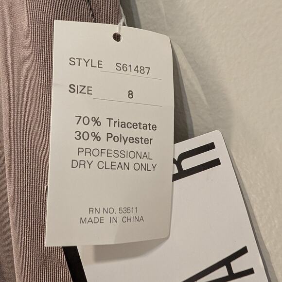 Kenar Dress Pants Pleated Beige Business Formal Casual Retro NWT - Size 8 - Picture 8 of 8